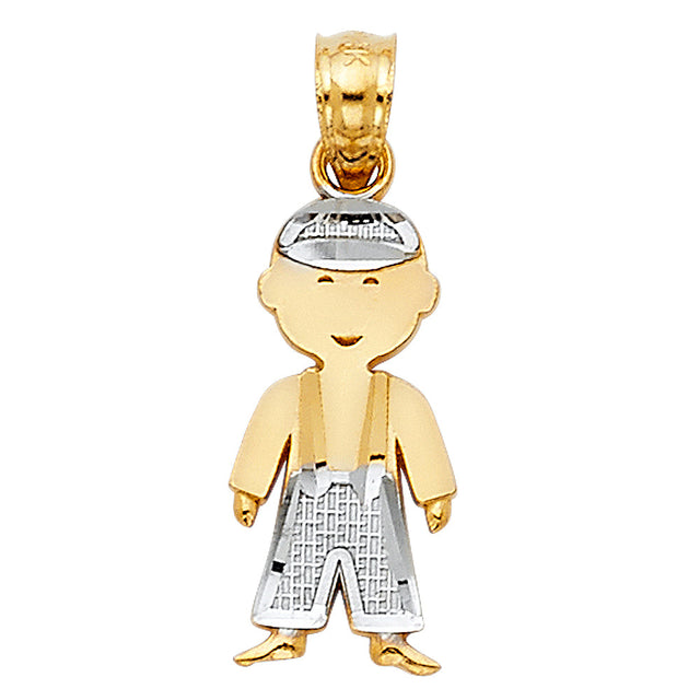 14K Two-Tone Gold Baby Boy Pendant