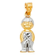 14K Two-Tone Gold Diamond-Cut Baby Boy Pendant