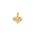 14K Two-Tone Gold CZ 15 Yrs Heart Pendant