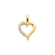14K White Gold CZ Heart Pendant