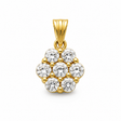14K Yellow Gold Flower Cluster Pendant