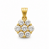 14K Yellow Gold Flower Cluster Pendant