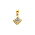 14K Yellow Gold Invisible-Set Square Pendant