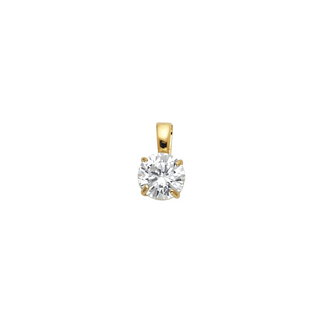 14K Gold 6 mm Round Solitaire Pendant
