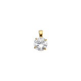 14K Gold 7 mm Round Solitaire Pendant