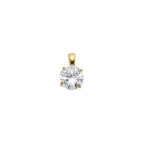 14K Gold 7 mm Round Solitaire Pendant