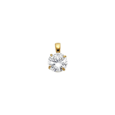 14K Gold 7 mm Round Solitaire Pendant