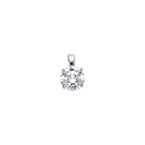 14K Gold 7 mm Round Solitaire Pendant