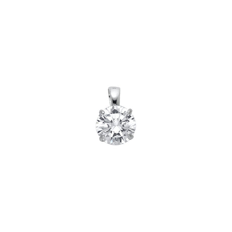 14K Gold 7 mm Round Solitaire Pendant