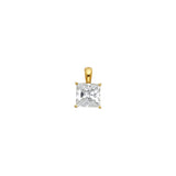 14K Gold 5 mm Princess-Cut Solitaire Pendant