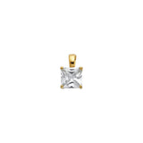 14K Gold 6 mm Princess-Cut Solitaire Pendant