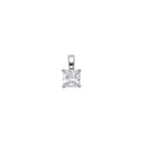 14K Gold 5 mm Princess-Cut Solitaire Pendant