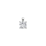 14K Gold 6 mm Princess-Cut Solitaire Pendant