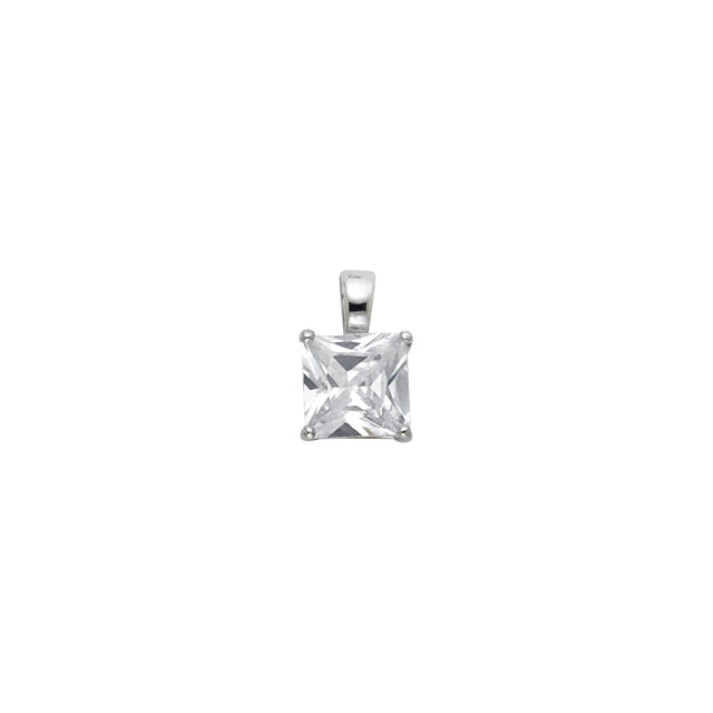 14K Gold 6 mm Princess-Cut Solitaire Pendant