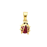 14K Yellow Gold Enamel Ladybug Pendant