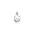 14K White Gold Pearl Halo Pendant