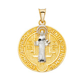 14K Two-Tone Gold San Benito Medal — Extra Large