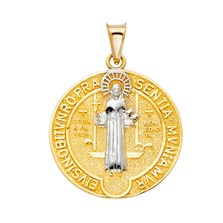 14K Two-Tone Gold San Benito Medal — Extra Large