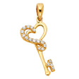 14K Yellow Gold Heart-Infinity Key Pendant