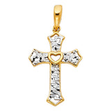 14K Two-Tone Gold Cross Pendant