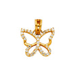 14K Gold CZ Butterfly Pendant