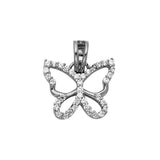 14K Gold CZ Butterfly Pendant