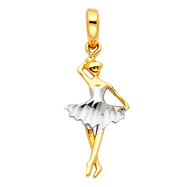 14K Two-Tone Gold Ballerina Pendant