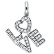 14K White Gold Love Pendant