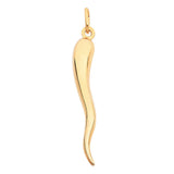14K Yellow Gold Italian Horn Pendant — 2X Large