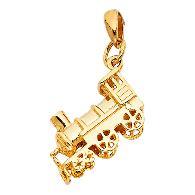 14K Yellow Gold Train Pendant