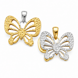 14K Two-Tone Gold Butterfly Pendant