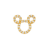 14K Gold Stone-Accented Mouse-Ears Pendant