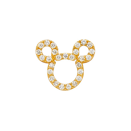 14K Gold Stone-Accented Mouse-Ears Pendant