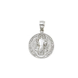 14K White Gold San Benito Round Medal