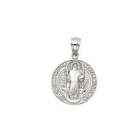 14K White Gold San Benito Round Medal