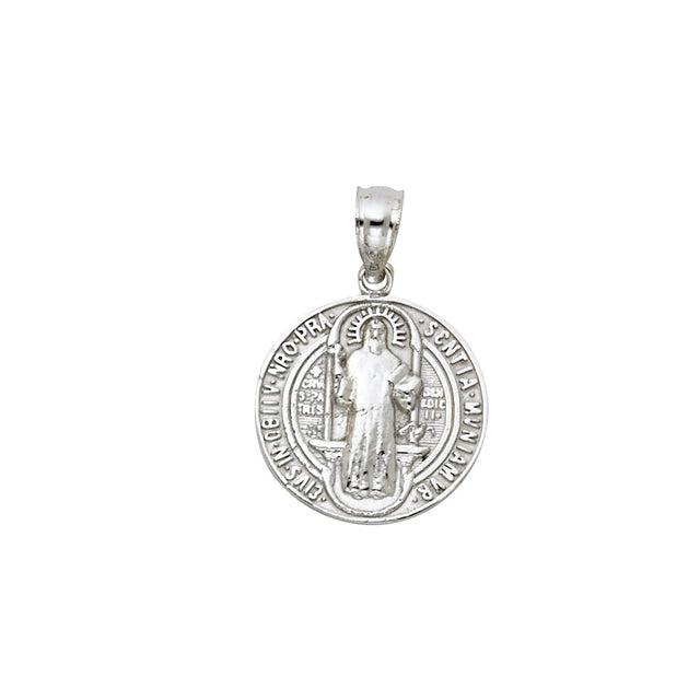 14K White Gold San Benito Round Medal