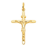 14K Yellow Gold Tapered Crucifix Pendant, medium — Italian Fashions