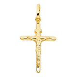 14K Yellow Gold Tapered Crucifix Pendant, small — Italian Fashions