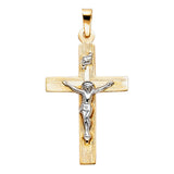 14K Two-Tone Gold Crucifix Pendant