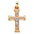 14K Two-Tone Gold Crucifix Pendant