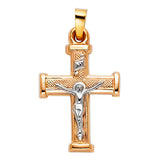 14K Two-Tone Gold Crucifix Pendant