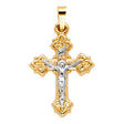 14K Two-Tone Gold Crucifix Pendant