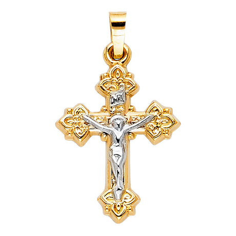 14K Two-Tone Gold Crucifix Pendant