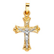 14K Two-Tone Gold Crucifix Pendant