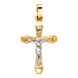 14K Two-Tone Gold Crucifix Pendant