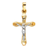 14K Two-Tone Gold Crucifix Pendant