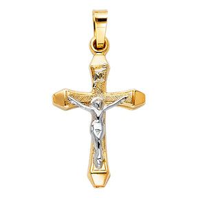 14K Two-Tone Gold Crucifix Pendant