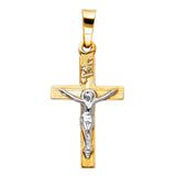 14K Two-Tone Gold Crucifix Pendant
