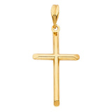 14K Yellow Gold Rounded-End Latin Cross Pendant