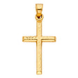 14K Gold Diamond-Cut Cross Pendant